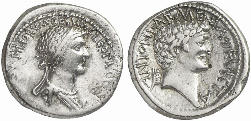 Tetradrachm of Cleopatra & Mark Antony